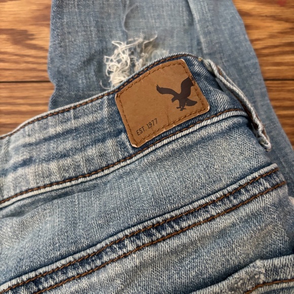 American Eagle Outfitters Light Blue Distressed High Rise Jegging Jeans - Picture 3 of 6